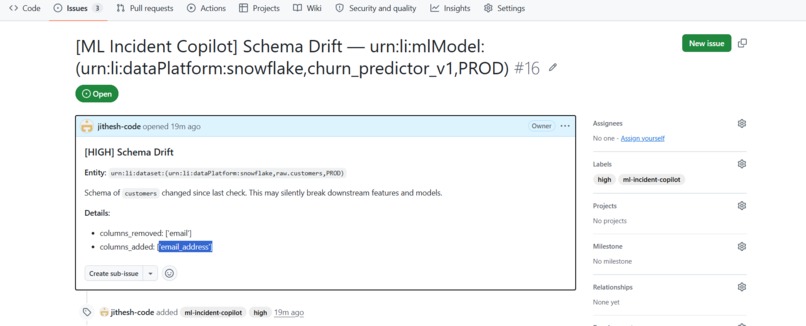 ML Incident Copilot – screenshot 1