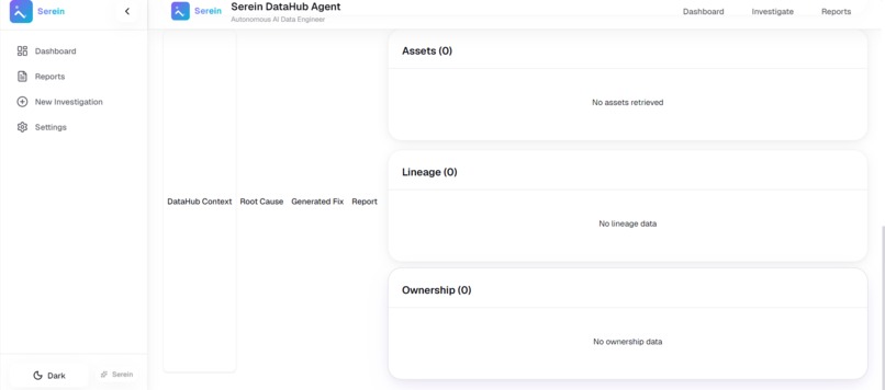 Serein – The Autonomous Data Engineering Companion – screenshot 1
