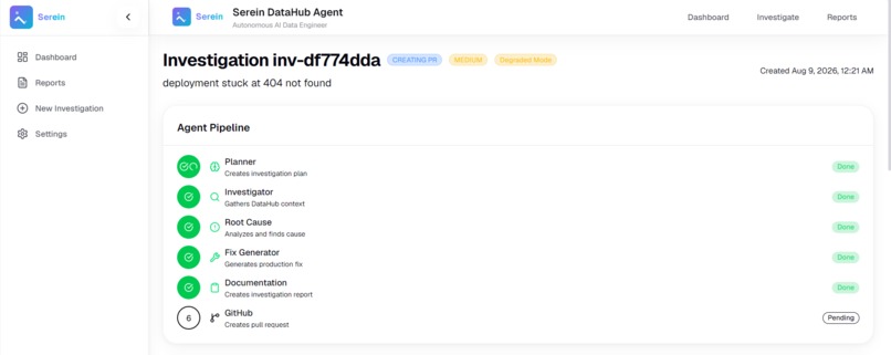 Serein – The Autonomous Data Engineering Companion – screenshot 4