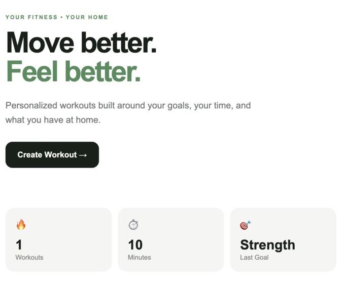 HomeFit – screenshot 1