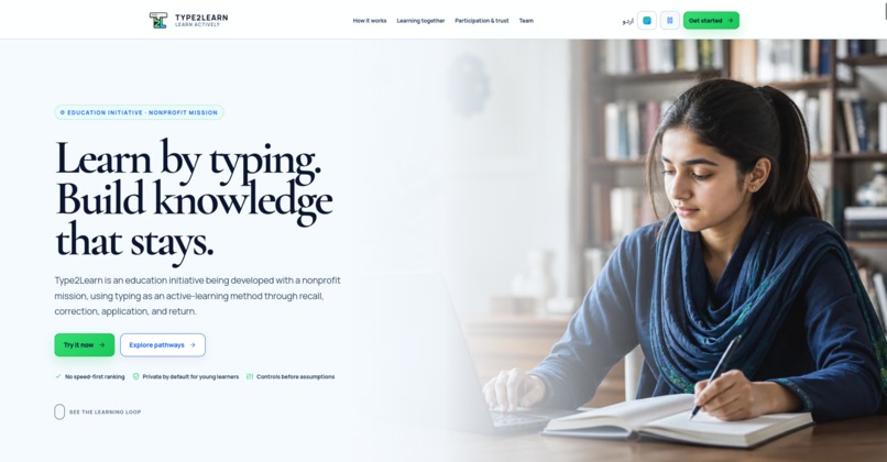 Type2Learn – screenshot 1