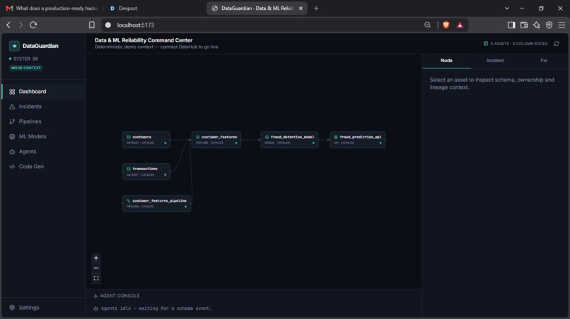 DataGuardian — Autonomous Data & ML Reliability Agent – screenshot 1