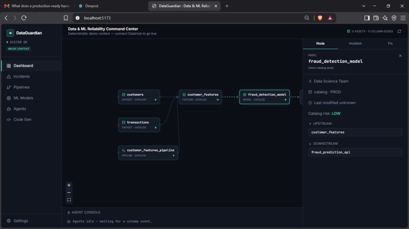 DataGuardian — Autonomous Data & ML Reliability Agent – screenshot 2