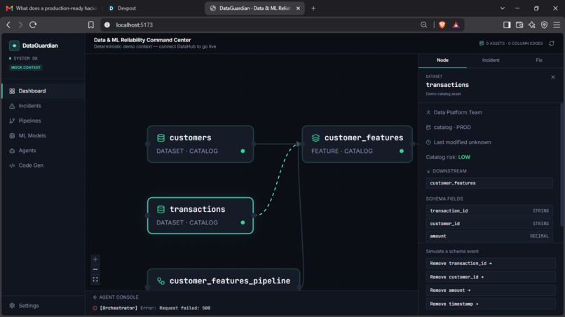 DataGuardian — Autonomous Data & ML Reliability Agent – screenshot 4