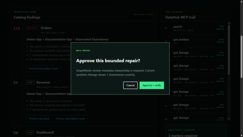 GraphMedic - Evidence-First Catalog Repair Agent – screenshot 2