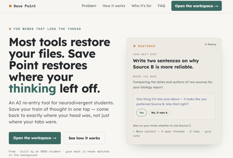 SavePoint – screenshot 1