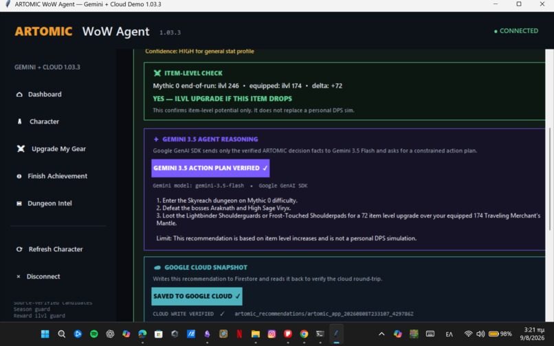 ARTOMIC WoW Agent – screenshot 1