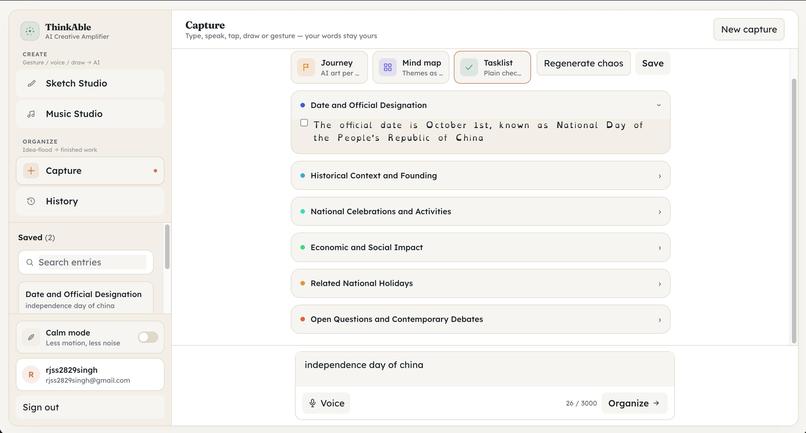 ThinkAble :- turns hyperfocus ideas into structured content. – screenshot 5