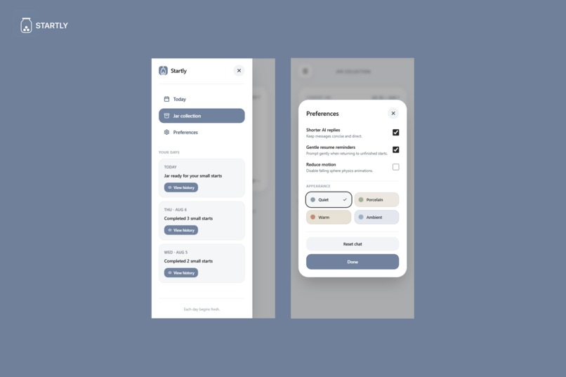 Startly - for overwhelmed minds – screenshot 4