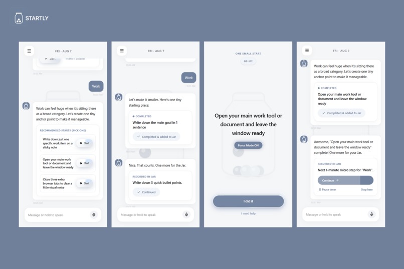Startly - for overwhelmed minds – screenshot 2