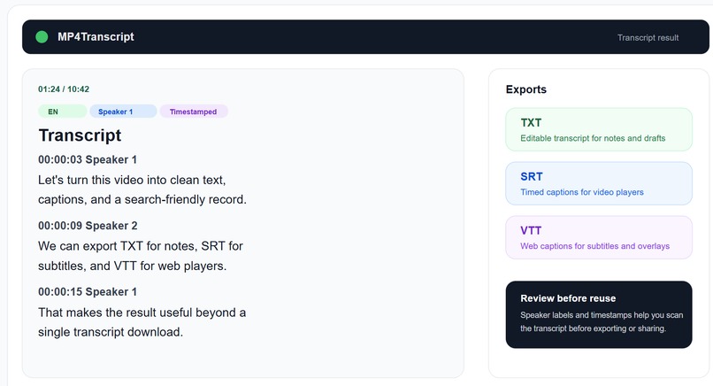 MP4Transcript – screenshot 3