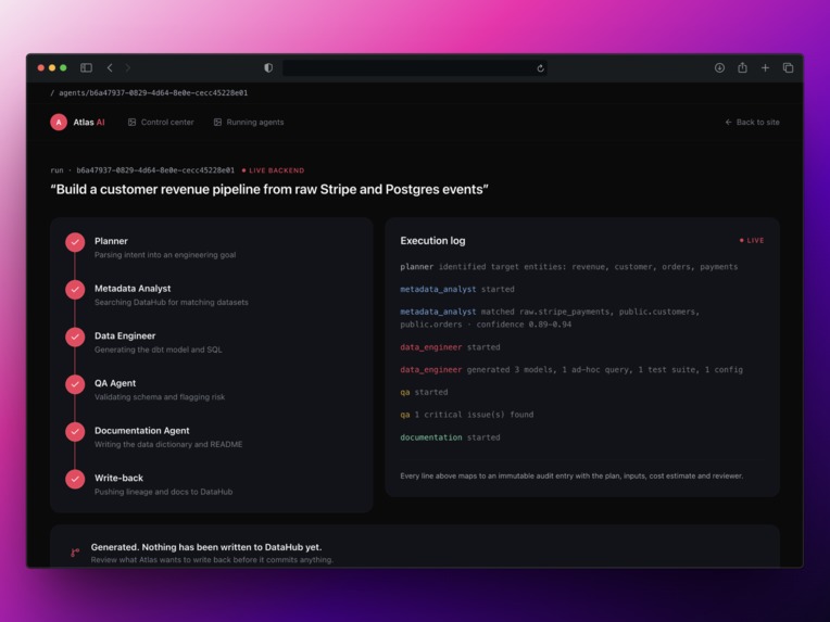 Atlas AI — Autonomous Data Engineering Team – screenshot 4