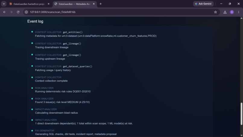DataGuardian – Metadata-Aware Data Reliability Agent – screenshot 4