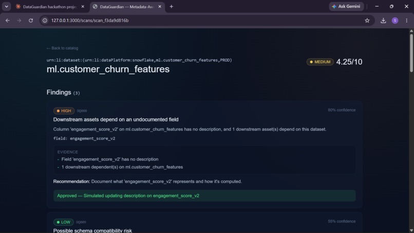 DataGuardian – Metadata-Aware Data Reliability Agent – screenshot 6