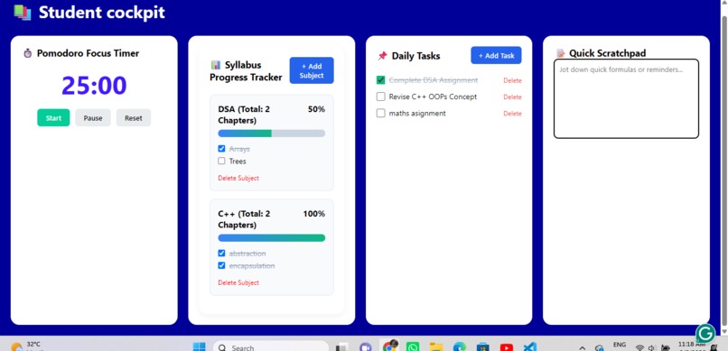 Student Cockpit – screenshot 1