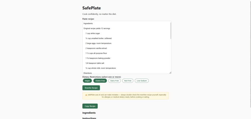 SafePlate – screenshot 2