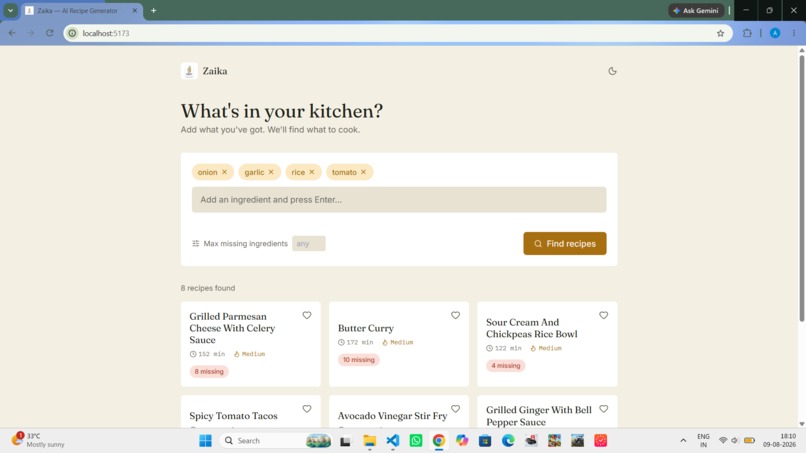 Zaika— AI Recipe Generator – screenshot 3