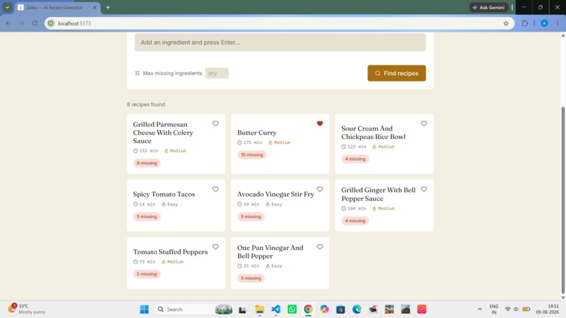 Zaika— AI Recipe Generator – screenshot 5
