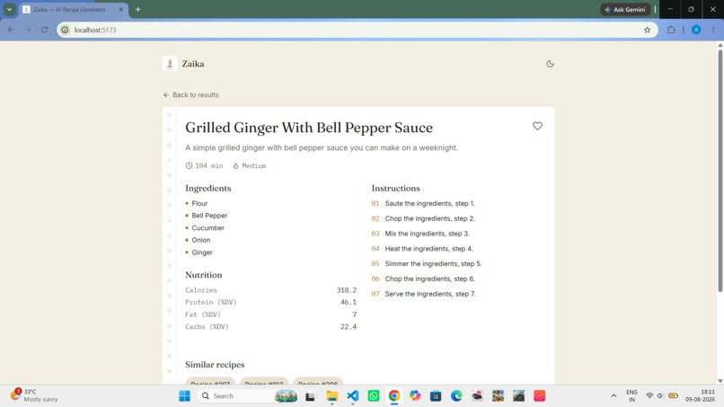 Zaika— AI Recipe Generator – screenshot 6