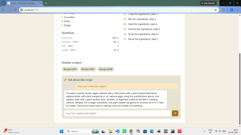 Zaika— AI Recipe Generator – screenshot 7