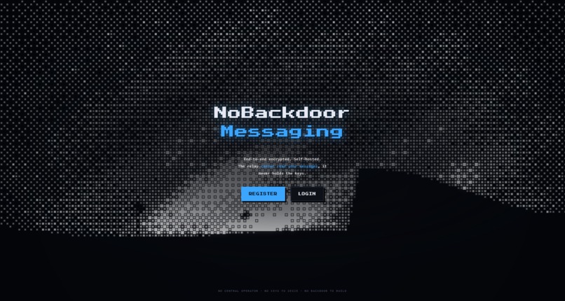 NoBackdoorMessaging: End-to-End Encryption Messaging App – screenshot 1