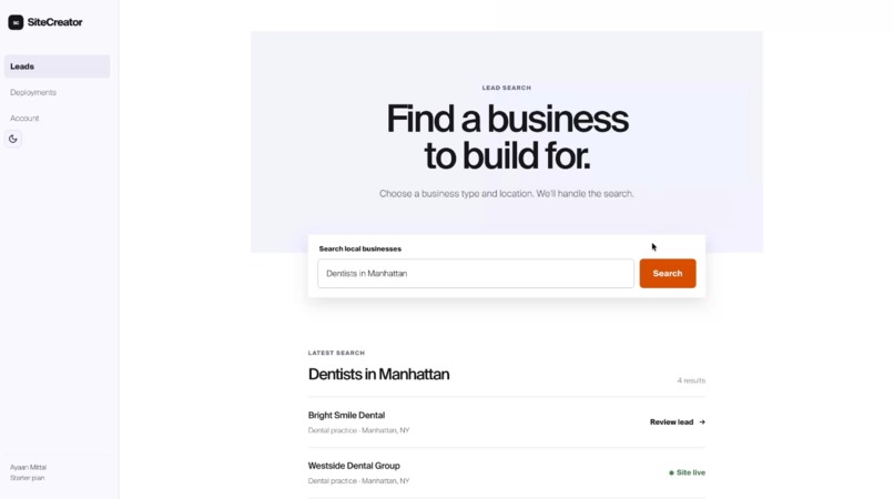 SiteCreator – screenshot 1