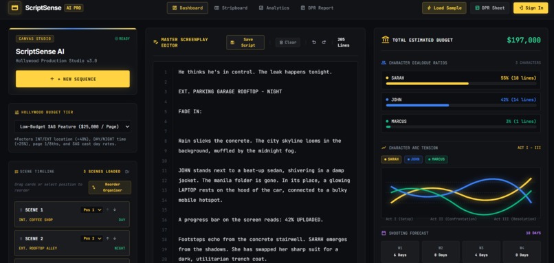 ScriptSense AI — Hollywood Production Intelligence Engine – screenshot 5