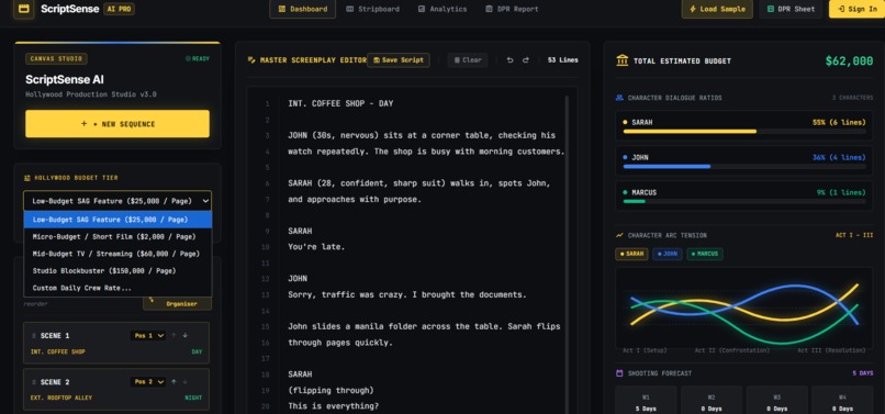 ScriptSense AI — Hollywood Production Intelligence Engine – screenshot 6