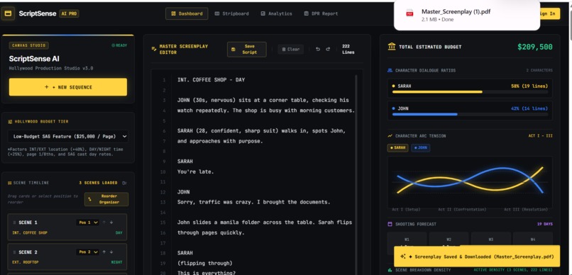 ScriptSense AI — Hollywood Production Intelligence Engine – screenshot 7