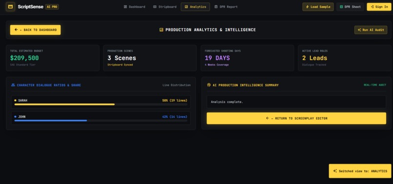 ScriptSense AI — Hollywood Production Intelligence Engine – screenshot 8