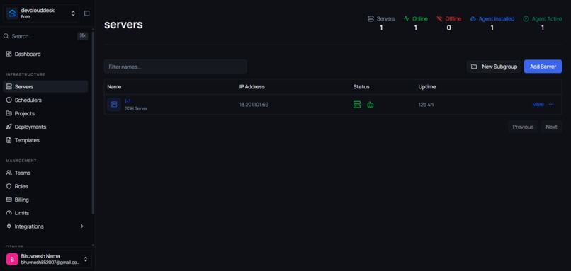 DevCloudDesk – screenshot 2