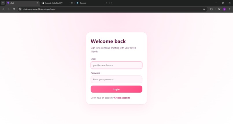 Chat app – screenshot 1