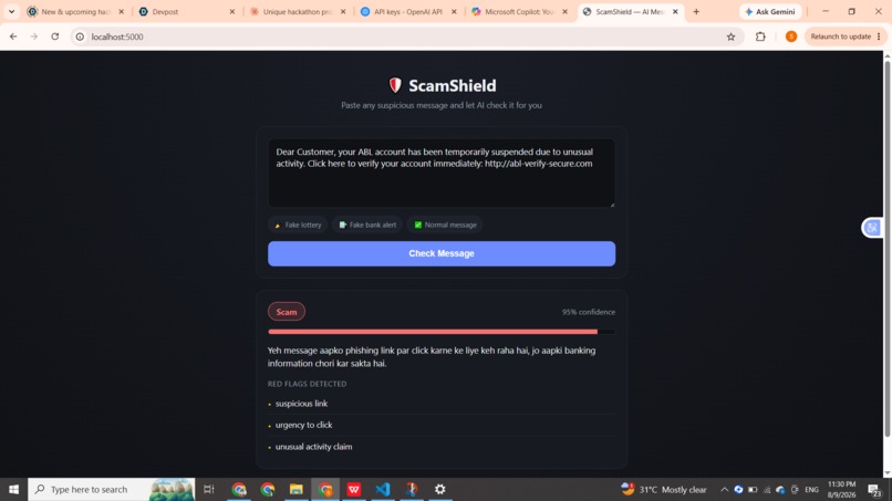 ScamShield — AI Scam Message Detector – screenshot 1