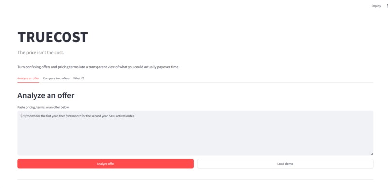 TrueCost – screenshot 3