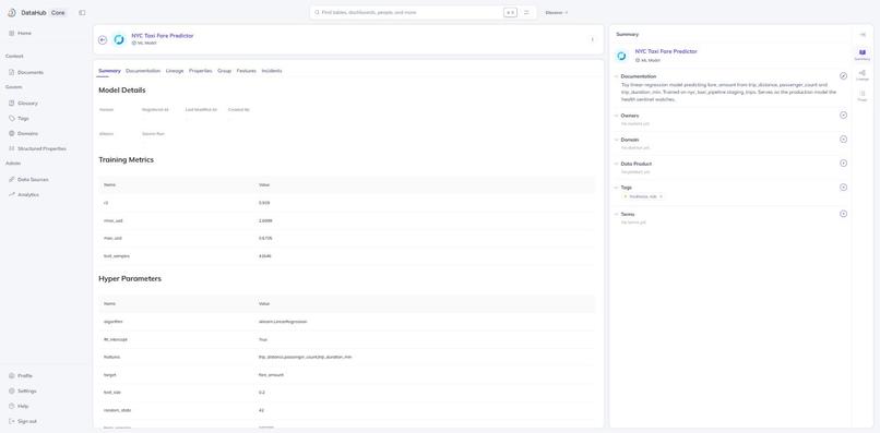 DataHub ML Model Health Sentinel – screenshot 4