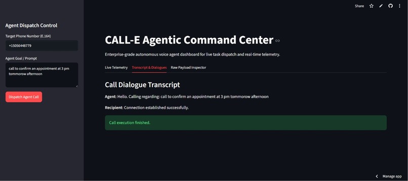 Call-E Agentic Command Center – screenshot 2