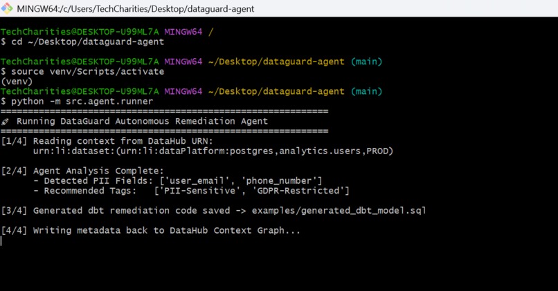 DataGuard: Autonomous PII Agent – screenshot 1