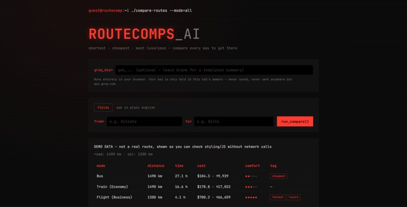 RouteComps AI – screenshot 1