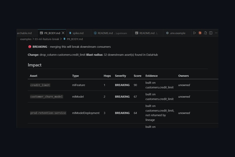 Fuse: the blast-radius agent for DataHub – screenshot 4