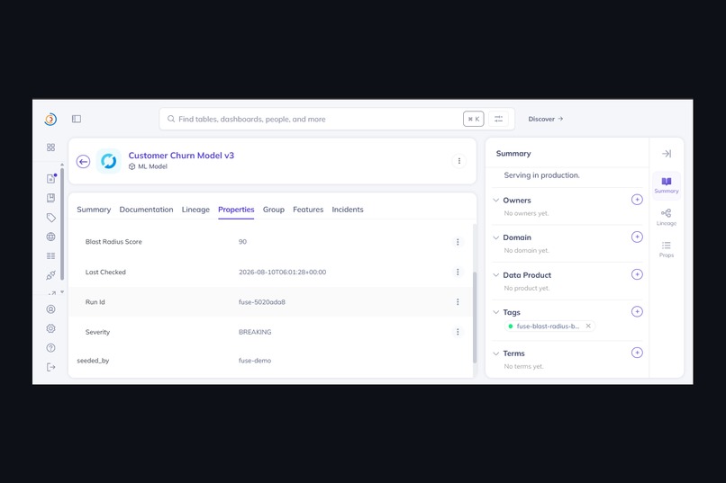 Fuse: the blast-radius agent for DataHub – screenshot 11