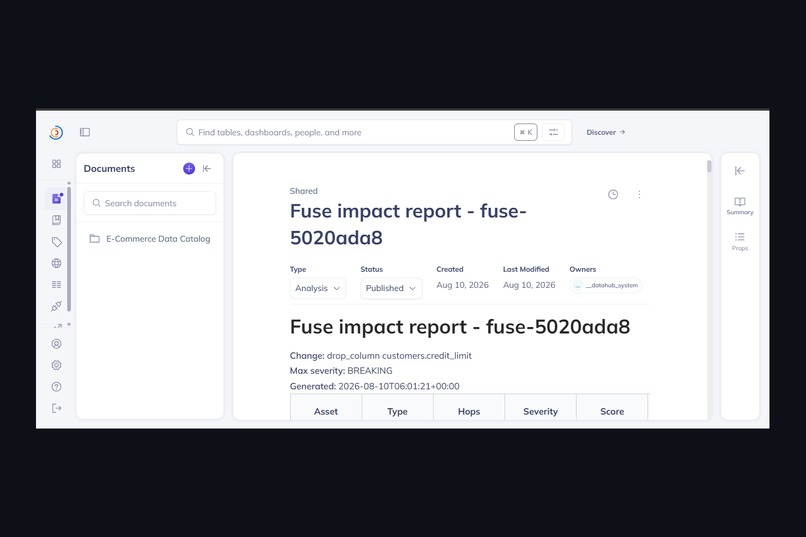 Fuse: the blast-radius agent for DataHub – screenshot 12