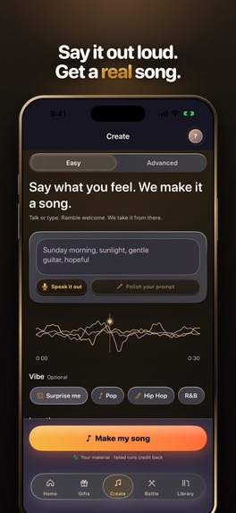 Melomi: AI Custom Song Gifts – screenshot 1