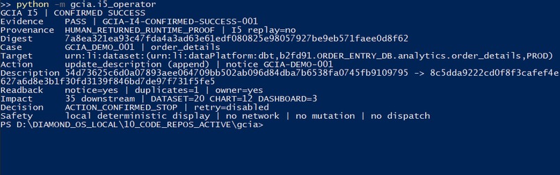 Governed Change Impact Agent (GCIA) – screenshot 2