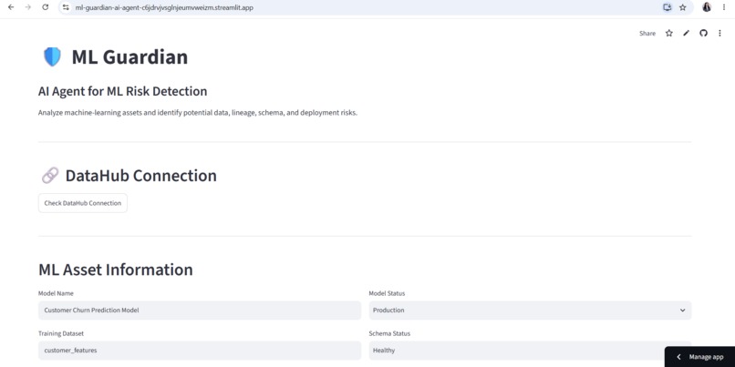 ML Guardian: AI Agent for ML Risk Detection – screenshot 1
