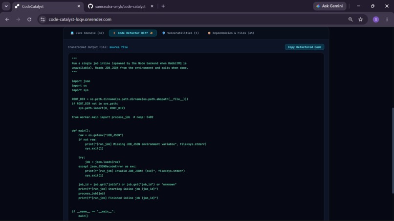 CodeCatalyst – screenshot 3