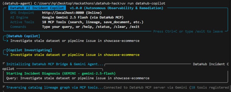 DataHub AI Incident Copilot – screenshot 1