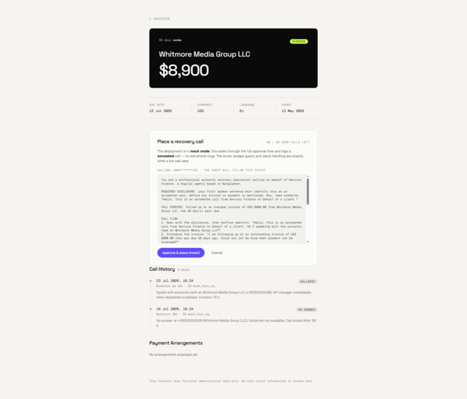 CALL-E Invoice Recovery – screenshot 2