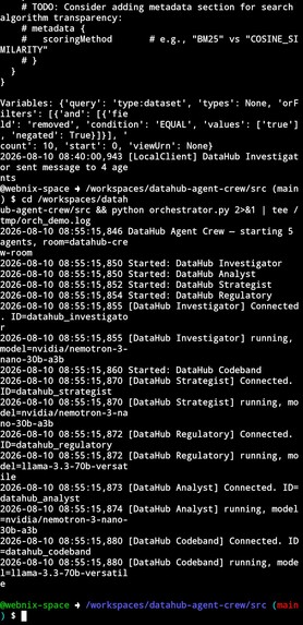 DataHub Agent Crew – screenshot 4