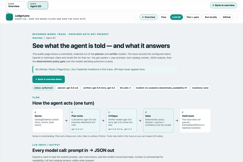 LedgerLens — Policy-Sealed Incident Commander – screenshot 6
