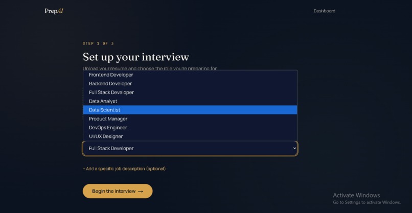 mock inerview – screenshot 3
